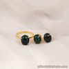 1.69 & 1.68 Carat Opal Earrings&Ring Set 14k Yellow Gold JS106 sep