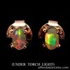 NATURAL OPAL Multicolor Rainbow 925 Sterling Silver Stud Earrings 5x3mm Rosegold