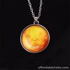 Moon Necklace Round Glow in the Dark Necklace (Yellow)