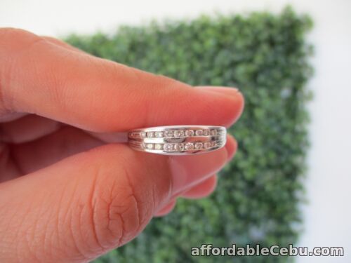 1st picture of .26 CTW Diamond Half Eternity Ring 14k White Gold HE77 sep For Sale in Cebu, Philippines