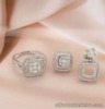 1.20 CTW Diamond 3-Way Earrings&Ring Set 14k White Gold JS18 sep (PRE-ORDER)