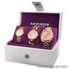 Akribos XXIV Women’s Quartz Diamond Multifunction Strap/Bracelet Watch Set