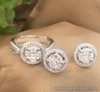 1.09 CTW Diamond Ring and Earrings Set 14K White Gold JS100 sep (PRE-ORDER)