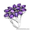 NATURAL Purple AMETHYST Oval  925 STERLING SILVER RING S7.0 Chunky Big