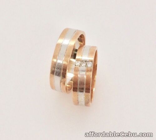 1st picture of .09 Carat Diamond White Rose Gold Wedding Rings 14K WR02 sep For Sale in Cebu, Philippines