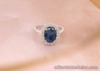 SALE‼️2.66 Carat Blue Sapphire w/ .36 CTW Diamond Ring 14k White Gold R195 sep