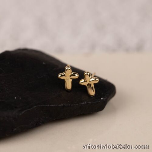 1st picture of SALE‼️Cross Earrings 18k Yellow Gold E799 sep For Sale in Cebu, Philippines