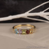 .88 CTW Gemstone w/ .07 CTW Diamond Half Eternity Ring 18k Yellow Gold HE350 sep