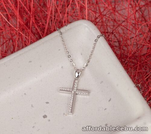 1st picture of SALE‼️.17 CTW Diamond Cross Necklace 18k White Gold N166W sep For Sale in Cebu, Philippines