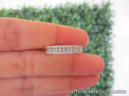 1st picture of .42 CTW Diamond Half Eternity Ring 14k White Gold HE179 sep For Sale in Cebu, Philippines