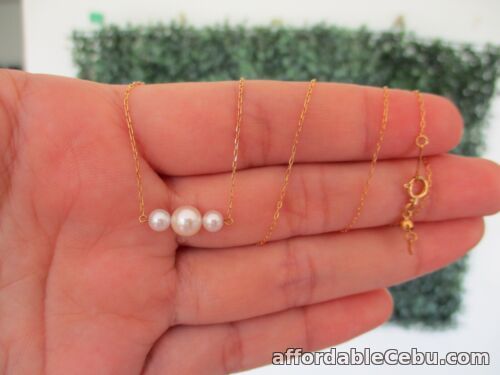 1st picture of 5.8mm Akoya Pearl Yellow Gold Necklace 18k N18 sep For Sale in Cebu, Philippines