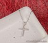 SALE‼️.17 CTW Diamond Cross Necklace 18k White Gold N166W sep