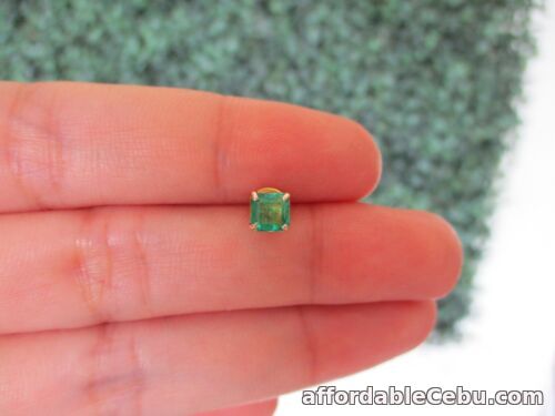 1st picture of .39 Carat Emerald Men’s Earring 14k Yellow Gold Gold E588 sep For Sale in Cebu, Philippines