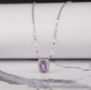 SALE‼️.95 Carat Amethyst w/.15 CTW Diamond Necklace 18k White Gold JS170N sep