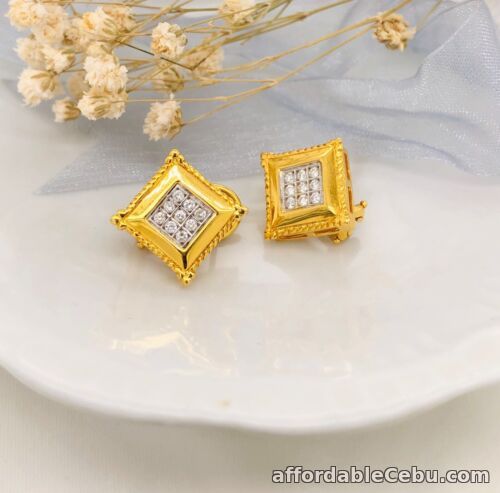 1st picture of .36 Carat Diamond Yellow Gold  Earrings 14k E244 sep For Sale in Cebu, Philippines