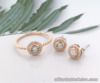 SALE‼️.187 CTW Diamond Earrings & Ring Twotone Gold JS129-RG (PRE-ORDER) sep