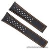 20/16MM LEATHER WATCH BAND STRAP FOR TAG HEUER MONZA WATCH PERFORATED BLACK OS