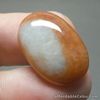Feng Shui 15.90 Carats Natural Genuine Jadeite JADE Brown-White Oval Cabochon