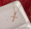 SALE‼️.173 CTW Diamond Cross Necklace 18k Rose Gold N166R sep