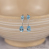 SALE‼️2.38 CTW Blue Topaz 2-way Earrings 18K White Gold E824 sep
