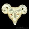 32.38 Carat Natural White Mother of Pearl & Sapphire Goat Carving can be Pendant