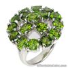 Natural CHROME DIOPSIDE 925 STERLING SILVER Round RING S8.0 ChunkY Big