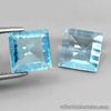 6.78 Carats IF Pair NATURAL Sky Blue TOPAZ for Setting 9x9mm Square Concave Cut