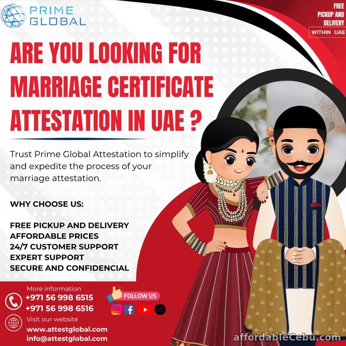 1st picture of Affordable Marriage Certificate Attestation Services in Abu Dhabi, Dubai and UAE Offer in Cebu, Philippines