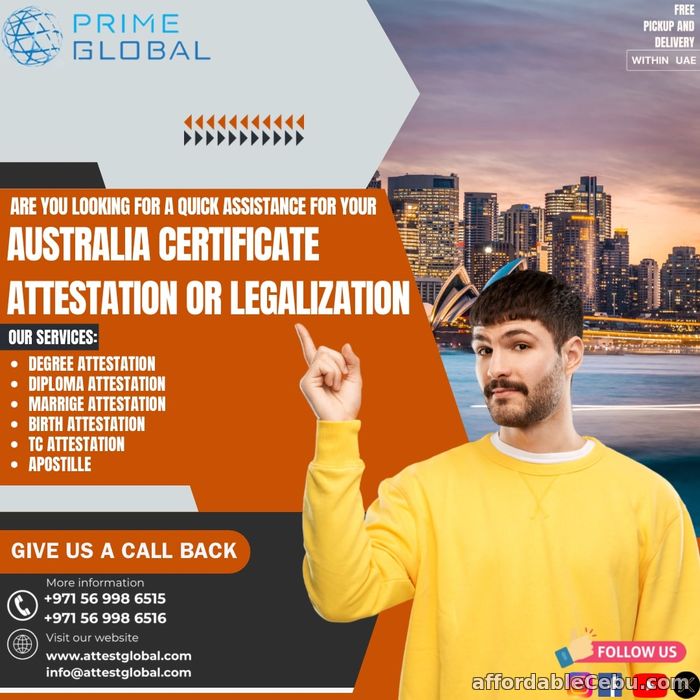 1st picture of Don't Wait! Get Your Australian Certificate Attested for Dubai use Offer in Cebu, Philippines