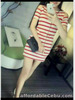 STRIPE COLDSHOULDER DRESS