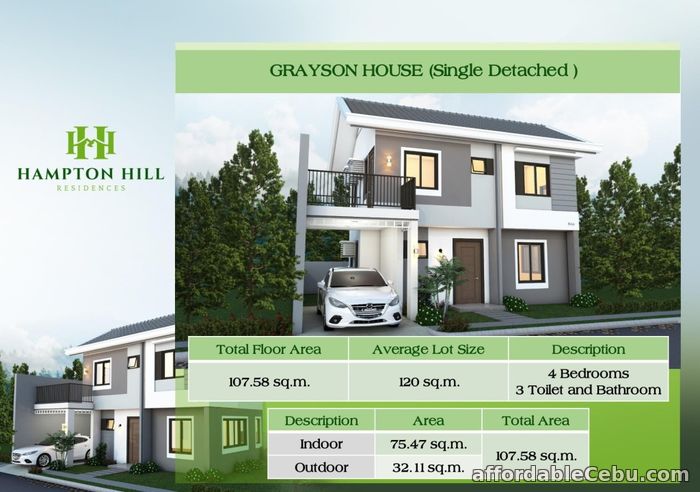 1st picture of Hampton Hill Residences - Grayson House (Single Detached) For Sale in Cebu, Philippines