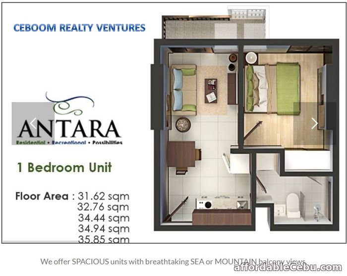 2nd picture of Sea View 1 Bedroom in Lawaan - Antara Condo For Sale in Cebu, Philippines