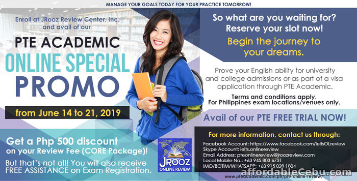 1st picture of JROOZ PTE Academic Online Special Promo June 14-21, 2019 Offer in Cebu, Philippines