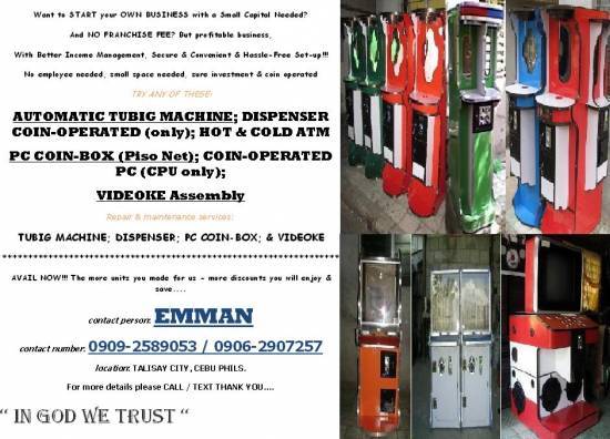Picture of AUTOMATIC TUBIG MACHINE; PC COIN-BOX (Piso Net); VIDEOKE Assembly