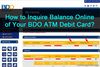 Picture of How to Inquire Balance Online of BDO ATM Debit Card?