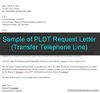 Picture of Sample of PLDT Request Letter (Transfer Telephone Line)