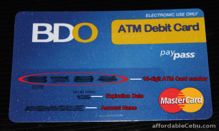 BDO ATM Card Number