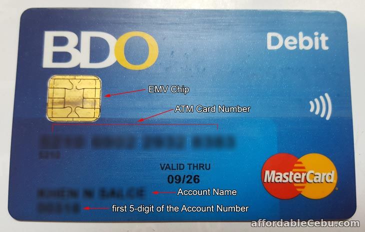 New BDO ATM Card (with EMV chip)