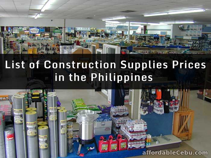 List of Construction Supplies (Materials) Prices in Philippines