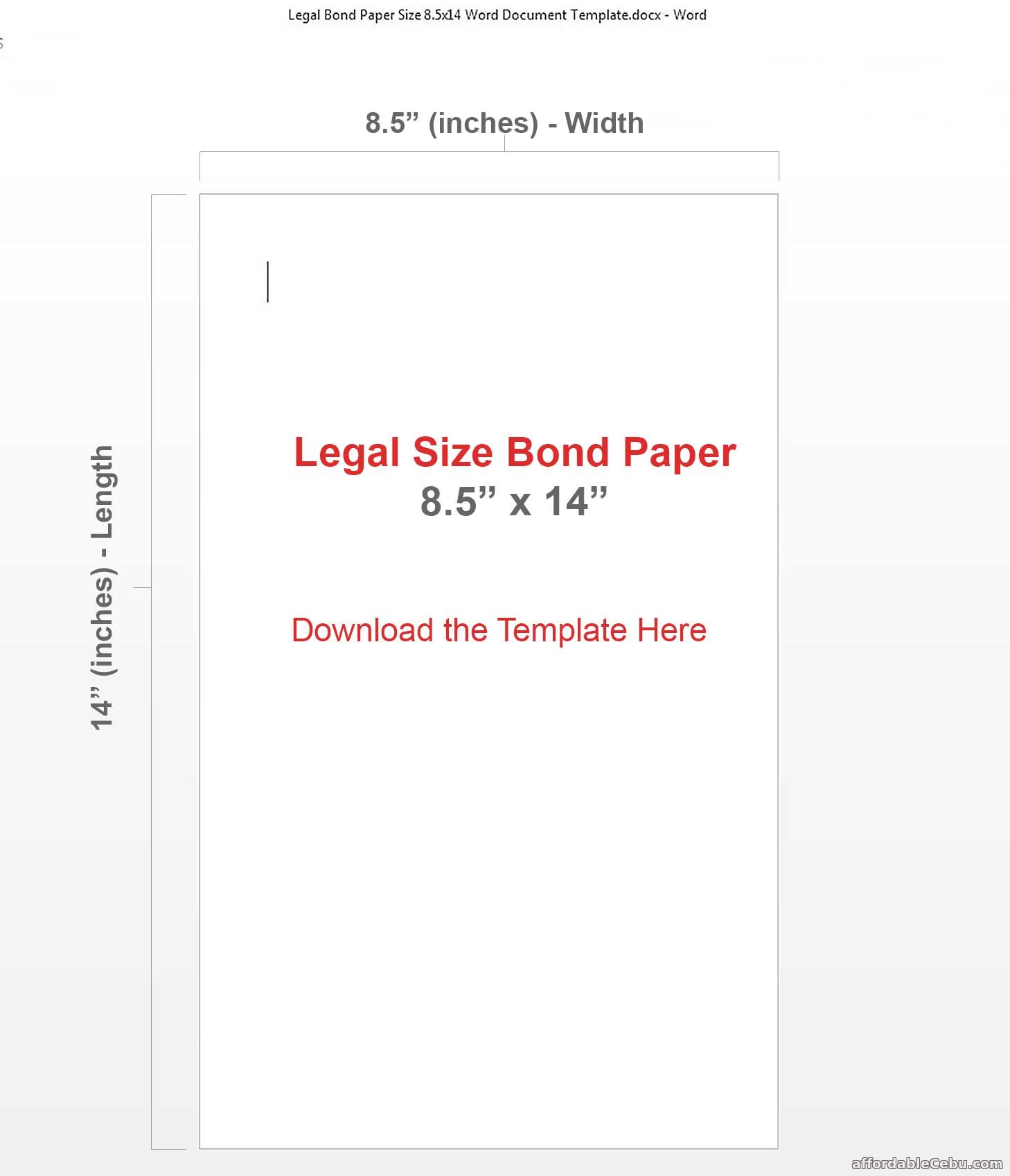 standard size of bond paper for application letter