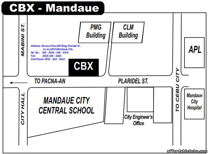 CBX Mandaue Branch/Office Map